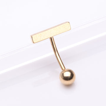 Detail View 1 of Golden Modern Minimalist Rectangular Bar Steel Curved Barbell
